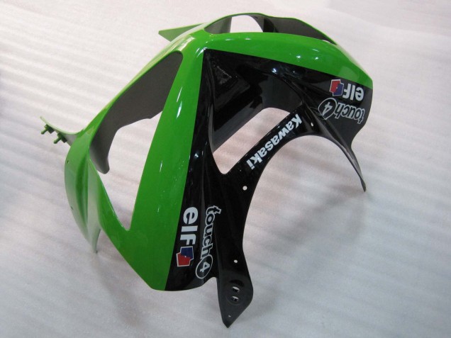Preisgünstige Kawasaki ZX6R Motorrad Verkleidung 2003-2004 - Grun Schwarz Elf Bridgestone