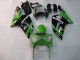 Preisgünstige Kawasaki ZX6R Motorrad Verkleidung 2003-2004 - Grun Schwarz Elf Bridgestone
