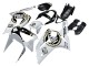 Preisgünstige Kawasaki ZX6R Motorrad Verkleidung 2003-2004 - Weiss Schwarz Motul Lucky Strike