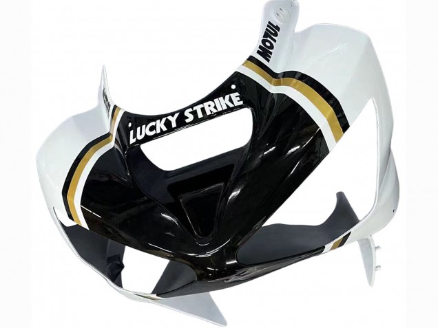 Preisgünstige Kawasaki ZX6R Motorrad Verkleidung 2003-2004 - Weiss Schwarz Motul Lucky Strike