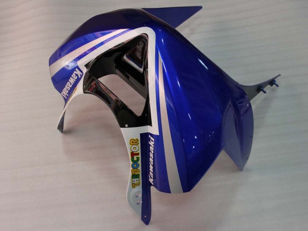 Preisgünstige Kawasaki ZX6R Motorrad Verkleidung 2003-2004 - Weiss Blau Rot Fiat