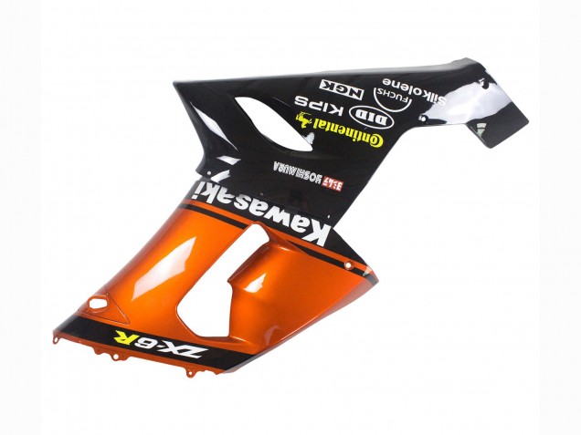 Preisgünstige Kawasaki ZX6R Motorrad Verkleidung 2005-2006 - Orange Schwarz