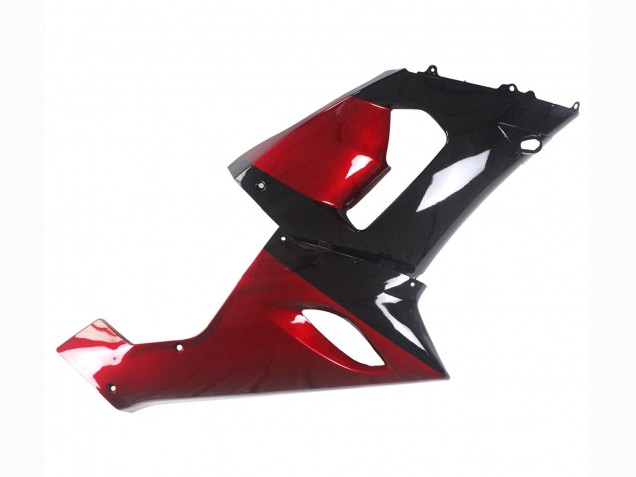 Preisgünstige Kawasaki ZX6R Motorrad Verkleidung 2005-2006 - Rot Glanzendes Schwarz