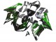 Preisgünstige Kawasaki ZX6R Motorrad Verkleidung 2005-2006 - Glanzendes Schwarz Grun Flamme