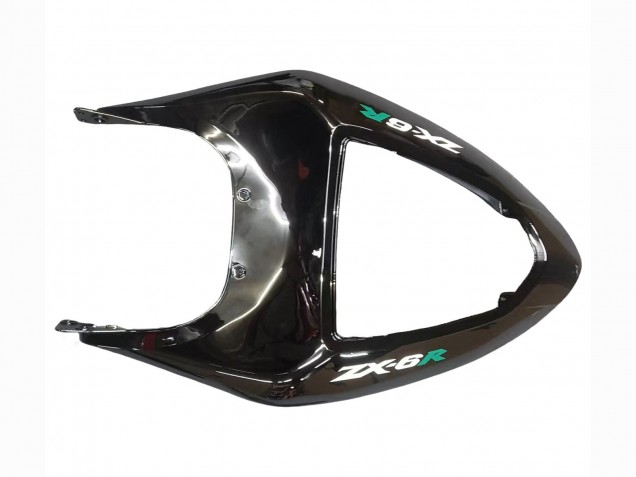 Preisgünstige Kawasaki ZX6R Motorrad Verkleidung 2005-2006 - Glanzendes Schwarz Grun Flamme