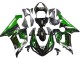 Preisgünstige Kawasaki ZX6R Motorrad Verkleidung 2005-2006 - Glanzendes Schwarz Grun Flamme