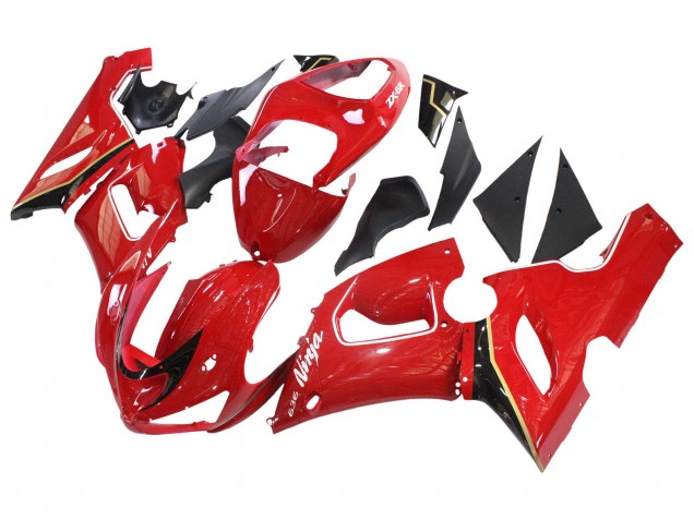 Preisgünstige Kawasaki ZX6R Motorrad Verkleidung 2005-2006 - Rot Gelb Schwarz