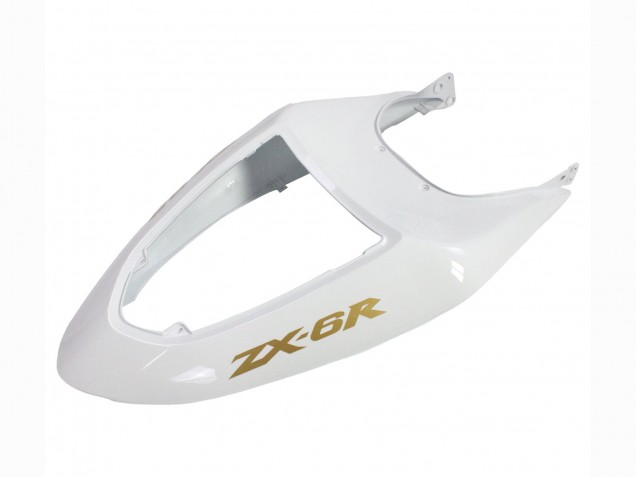 Preisgünstige Kawasaki ZX6R Motorrad Verkleidung 2005-2006 - Weiss Schwarz Gold Ninja