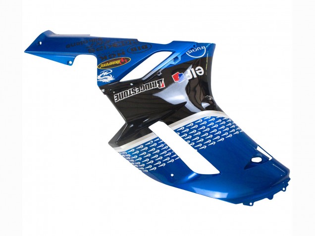 Preisgünstige Kawasaki ZX6R Motorrad Verkleidung 2007-2008 - Schwarz Blauer Elf