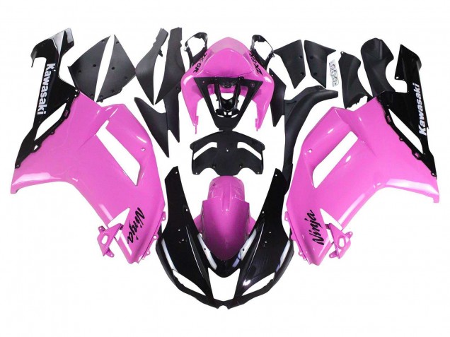 Preisgünstige Kawasaki ZX6R Motorrad Verkleidung 2007-2008 - Schwarz Rosa Ninja