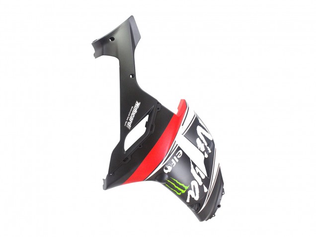 Preisgünstige Kawasaki ZX6R Motorrad Verkleidung 2007-2008 - Schwarz Weiss Rot mit weissem Schnee Aufkleber Ninja Elf