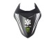 Preisgünstige Kawasaki ZX6R Motorrad Verkleidung 2007-2008 - Schwarz Weiss Rot mit weissem Schnee Aufkleber Ninja Elf