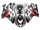 Preisgünstige Kawasaki ZX6R Motorrad Verkleidung 2007-2008 - Schwarz Weiss Rot mit weissem Schnee Aufkleber Ninja Elf