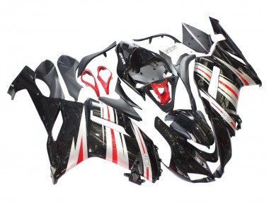 Preisgünstige Kawasaki ZX6R Motorrad Verkleidung 2007-2008 - Schwarz Silber Rot Ninja