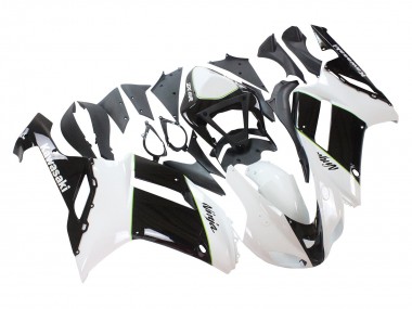 Preisgünstige Kawasaki ZX6R Motorrad Verkleidung 2007-2008 - Schwarz Weiss Ninja