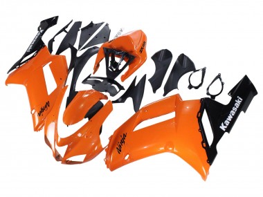 Preisgünstige Kawasaki ZX6R Motorrad Verkleidung 2007-2008 - Orange Schwarz Ninja