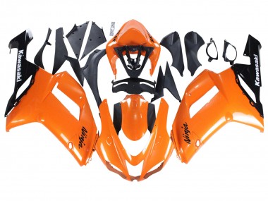 Preisgünstige Kawasaki ZX6R Motorrad Verkleidung 2007-2008 - Orange Schwarz Ninja