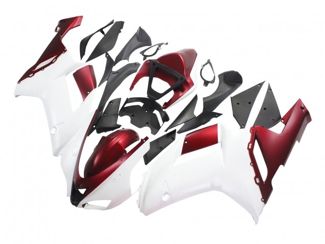 Preisgünstige Kawasaki ZX6R Motorrad Verkleidung 2007-2008 - Weiss Rot