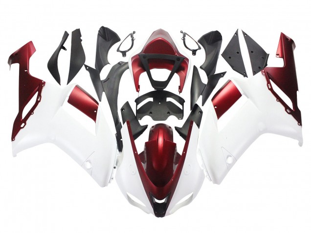Preisgünstige Kawasaki ZX6R Motorrad Verkleidung 2007-2008 - Weiss Rot