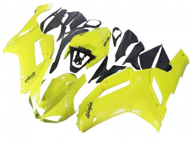 Preisgünstige Kawasaki ZX6R Motorrad Verkleidung 2007-2008 - Gelb Ninja