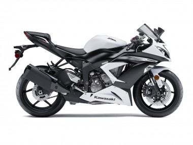 Preisgünstige Kawasaki ZX6R Motorrad Verkleidung 2009-2012 - Weiss Matt Schwarz