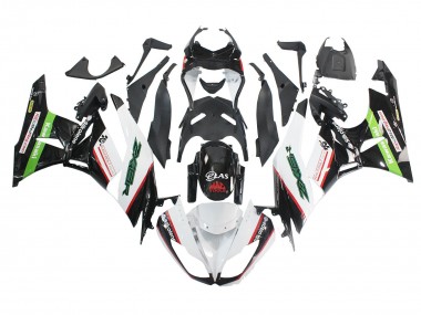 Preisgünstige Kawasaki ZX6R Motorrad Verkleidung 2009-2012 - Weiss Rot Schwarz Grun