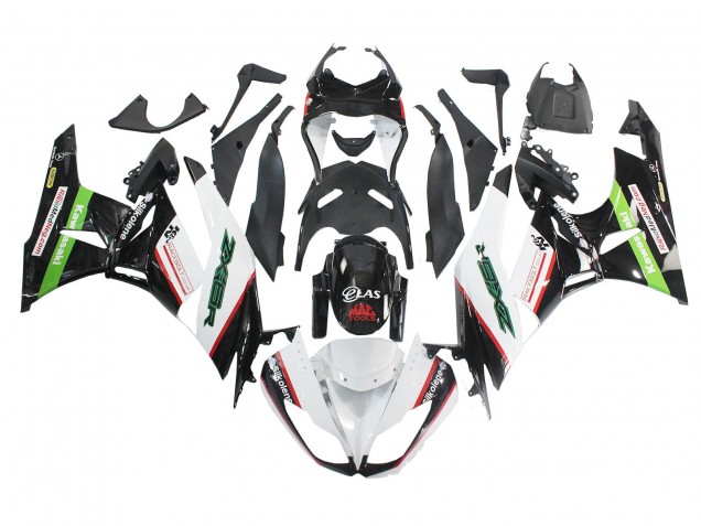Preisgünstige Kawasaki ZX6R Motorrad Verkleidung 2009-2012 - Weiss Rot Schwarz Grun