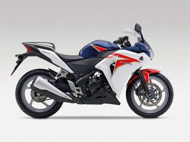 Preisgünstige Honda CBR250RR Motorrad Verkleidung 2011-2015 - Weiss Rot Dunkel Blau Streifen