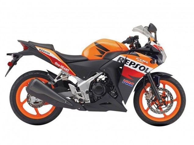 Preisgünstige Honda CBR250RR Motorrad Verkleidung 2011-2015 - Orange Weiss Rot Glanzendes Schwarz Repsol HRC