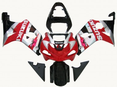 Preisgünstige Suzuki GSXR1000 Motorrad Verkleidung 2000-2002 - Rot Silber Weiss Schwarz