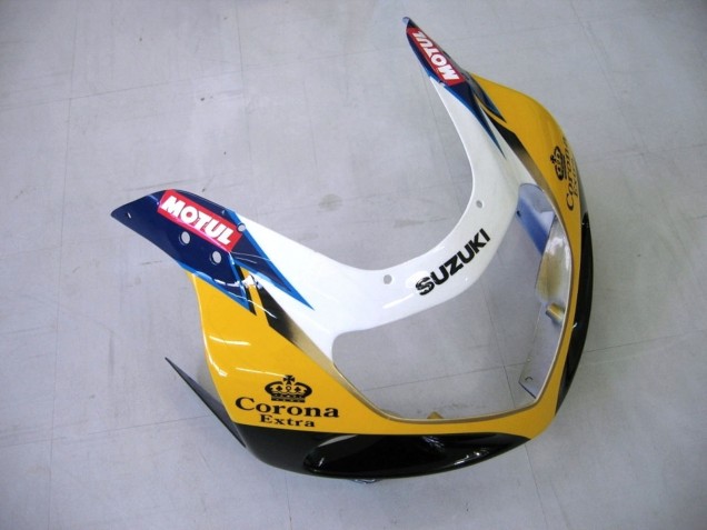 Preisgünstige Suzuki GSXR1000 Motorrad Verkleidung 2000-2002 - Gelb Dunkel Blau Weiss Motul Corona