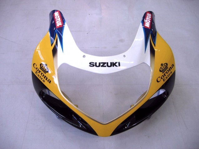 Preisgünstige Suzuki GSXR1000 Motorrad Verkleidung 2000-2002 - Gelb Dunkel Blau Weiss Motul Corona