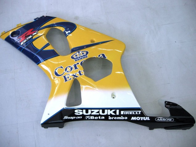 Preisgünstige Suzuki GSXR1000 Motorrad Verkleidung 2000-2002 - Gelb Dunkel Blau Weiss Motul Corona