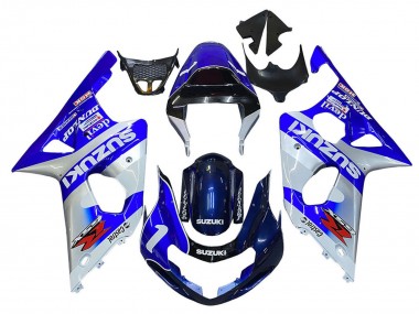 Preisgünstige Suzuki GSXR1000 Motorrad Verkleidung 2000-2002 - Blau Weiss Silber Castrol Dunlop