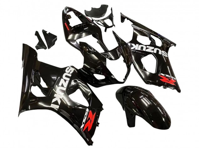 Preisgünstige Suzuki GSXR 1000 Motorrad Verkleidung 2003-2004 - Glanzendes Schwarz Weiss Rot Aufkleber