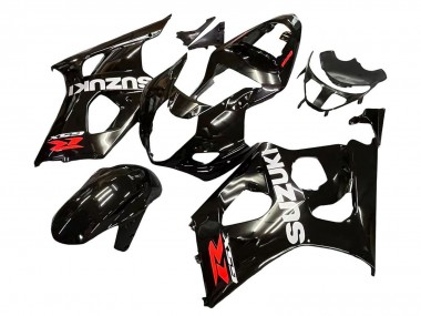 Preisgünstige Suzuki GSXR 1000 Motorrad Verkleidung 2003-2004 - Glanzendes Schwarz Weiss Rot Aufkleber