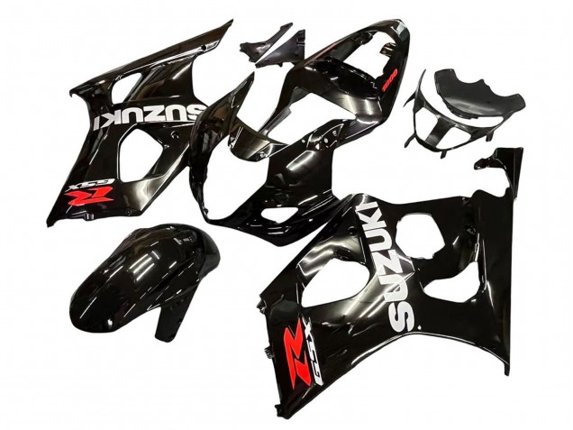 Preisgünstige Suzuki GSXR 1000 Motorrad Verkleidung 2003-2004 - Glanzendes Schwarz Weiss Rot Aufkleber