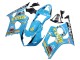 Preisgünstige Suzuki GSXR 1000 Motorrad Verkleidung 2003-2004 - Hellblau Gelb Schwarz Rizla Motul