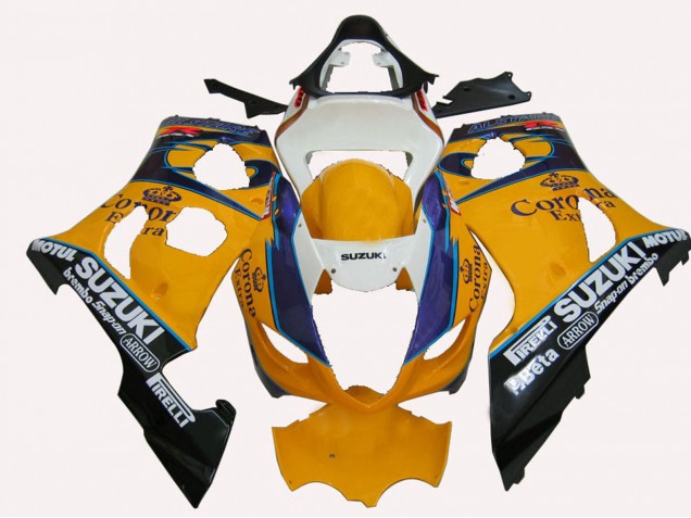 Preisgünstige Suzuki GSXR 1000 Motorrad Verkleidung 2003-2004 - Gelb Weiss Blau Schwarz Corona
