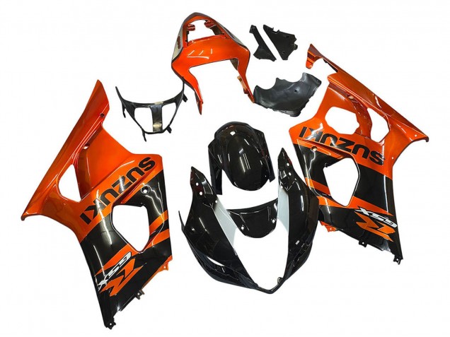 Preisgünstige Suzuki GSXR 1000 Motorrad Verkleidung 2003-2004 - Burnt Orange Glanzendes Schwarz
