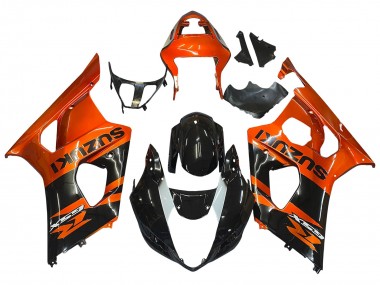 Preisgünstige Suzuki GSXR 1000 Motorrad Verkleidung 2003-2004 - Burnt Orange Glanzendes Schwarz