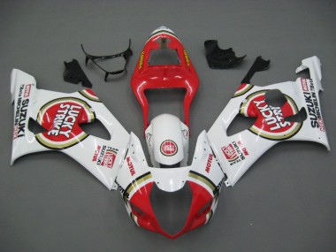 Preisgünstige Suzuki GSXR 1000 Motorrad Verkleidung 2003-2004 - Weiss Rot Motul Lucky Strike