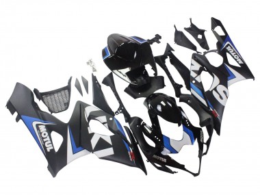 Preisgünstige Suzuki GSXR 1000 Motorrad Verkleidung 2005-2006 - Schwarz Blau Weiss Motul