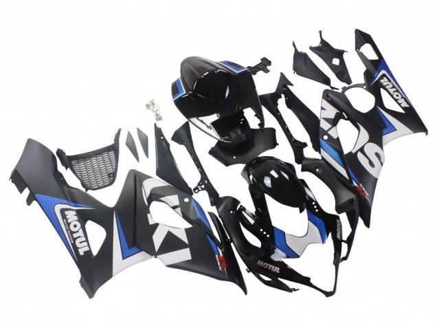 Preisgünstige Suzuki GSXR 1000 Motorrad Verkleidung 2005-2006 - Schwarz Blau Weiss Motul