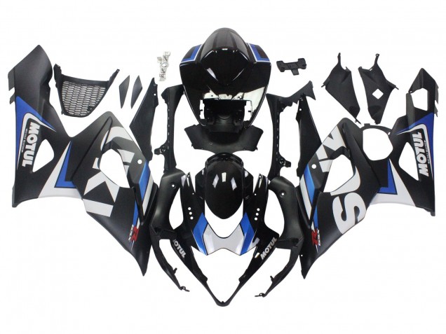 Preisgünstige Suzuki GSXR 1000 Motorrad Verkleidung 2005-2006 - Schwarz Blau Weiss Motul