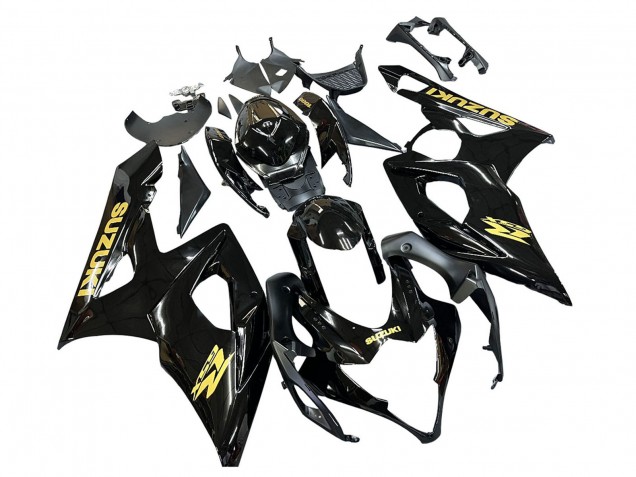 Preisgünstige Suzuki GSXR 1000 Motorrad Verkleidung 2005-2006 - Glanzendes Schwarz Gold Aufkleber