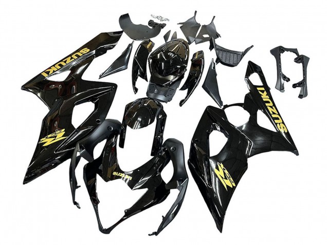 Preisgünstige Suzuki GSXR 1000 Motorrad Verkleidung 2005-2006 - Glanzendes Schwarz Gold Aufkleber