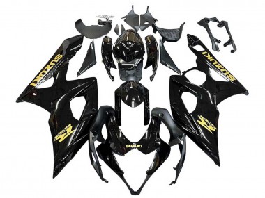 Preisgünstige Suzuki GSXR 1000 Motorrad Verkleidung 2005-2006 - Glanzendes Schwarz Gold Aufkleber