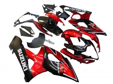 Preisgünstige Suzuki GSXR 1000 Motorrad Verkleidung 2005-2006 - Rot Glanzendes Schwarz