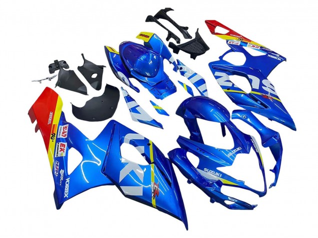 Preisgünstige Suzuki GSXR 1000 Motorrad Verkleidung 2005-2006 - Blau Gelb Rot Weiss